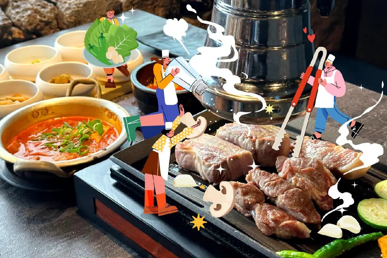 Indulge in Jeju's Signature Heukdwaeji(Black PORK) Delicacy.
